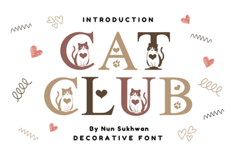 Cat Club Font - Playful Decorative Typeface for Creative Designs